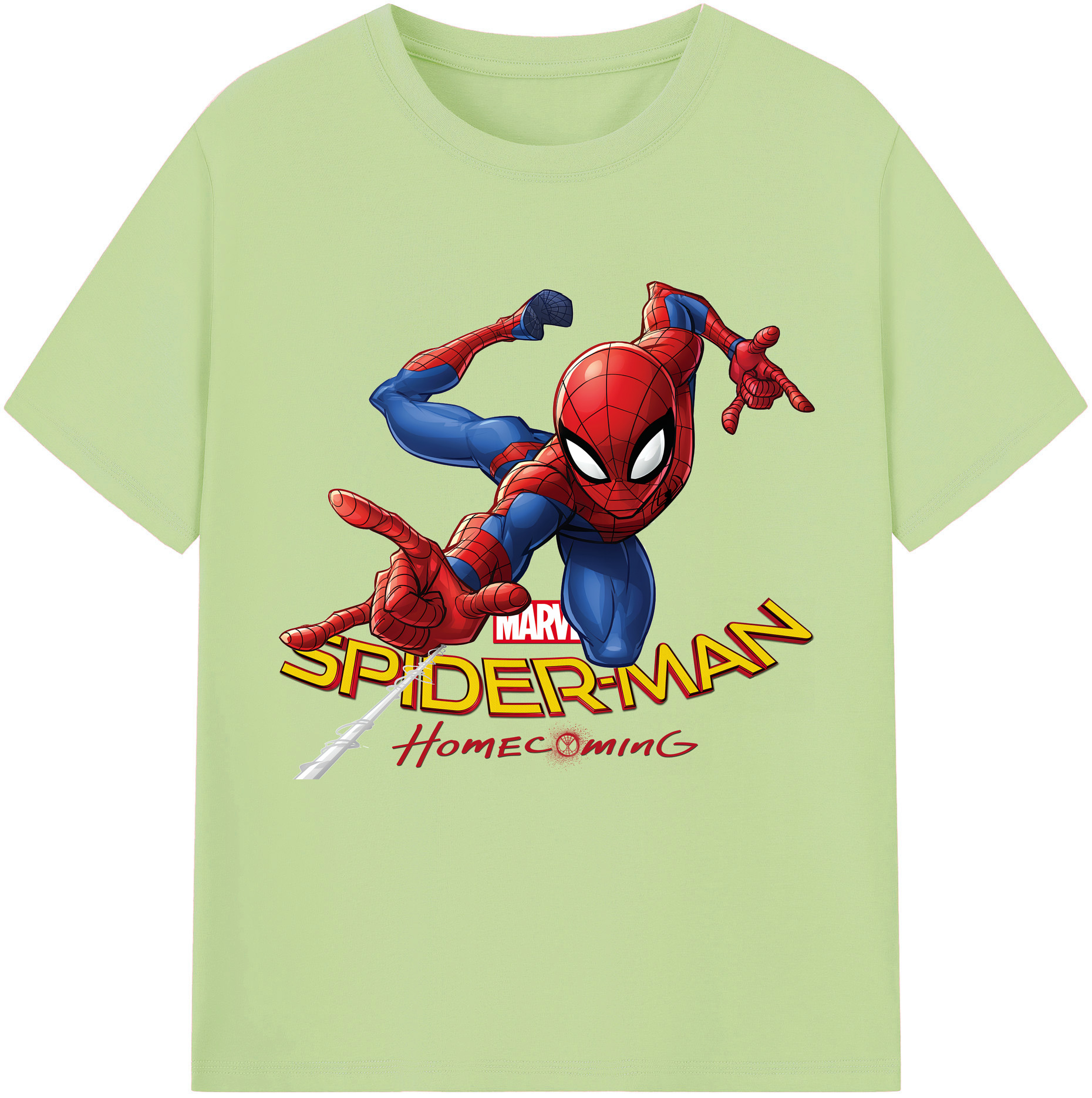 （画像用） Spider Man スパイダーマン 綿100％半袖Tシャツ（フロントプリント）